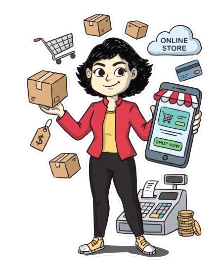 Cloud Girl online store illustration